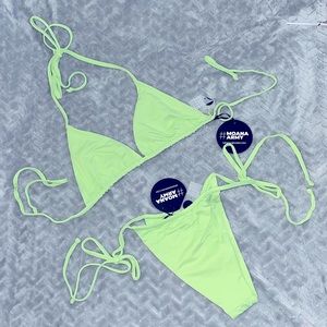 Moana Bikini - Snacks Collection Matcha Tri Top and Tie Side Bottom